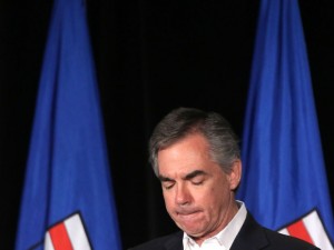 Local Input~ CALGARY.;  MAY 05, 2015  -- Jim Prentice speaks to a subdued room in the PC headquarters at the Metropolitan Conference Centre in Calgary  Photo Leah Hennel, Calgary Herald  (For City story by Trevor Howell) ORG XMIT: POS2015050523084501
